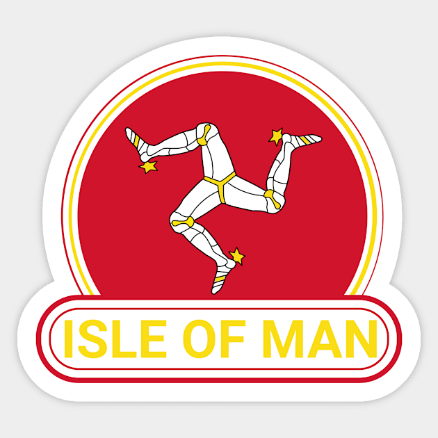 Isle of Man Country Badge - Isle of Man Flag Sticker by Yesteeyear